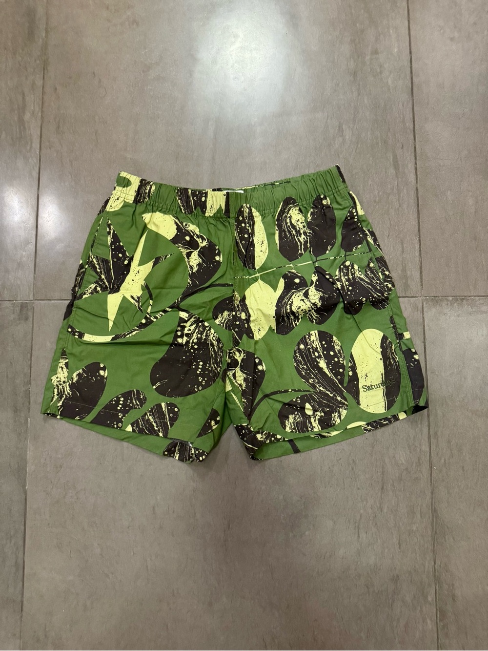 Saturdays New York City Green Leaf-Print Drawstring Shorts